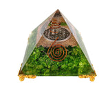 White Whale Amazonite Orgone Pyramid Energy Generator Reiki Healing Crystal Chakra With Gold Stand Feng Shui Pyramid