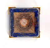 White Whale Amazonite Orgone Pyramid Energy Generator Reiki Healing Crystal Chakra With Gold Stand Feng Shui Pyramid