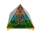 White Whale Amethyst Orgone Pyramid Energy Generator Reiki Healing Crystal Chakra With Gold Stand Feng Shui Pyramid