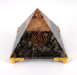 White Whale Orgone Pyramid Energy Generator Reiki Healing Crystal Chakra With Gold Stand Feng Shui Pyramid