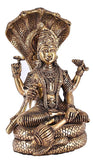 White Whale Hinduism Lord Vishnu Standing Religious Brass Statue for Puja Mandir