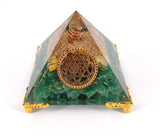 White Whale Amethyst Orgone Pyramid Energy Generator Reiki Healing Crystal Chakra With Gold Stand Feng Shui Pyramid