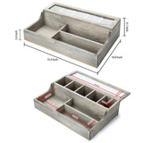 White Whale Wooden Watch & Personal Valet Organizer Box