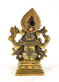 White Whale Lord Ganesha Brass Statue Religious Strength God Sculpture Idol