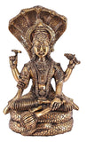 White Whale Hinduism Lord Vishnu Standing Religious Brass Statue for Puja Mandir