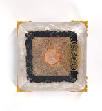 White Whale Amethyst Orgone Pyramid Energy Generator Reiki Healing Crystal Chakra With Gold Stand Feng Shui Pyramid