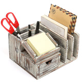 White Whale Wooden Desktop Office Organizer Sticky Note Pad Holder, Mail Sorter & Pullout Drawer