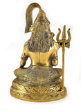 White Whale Lord Shiva Brass Statue Religious Strength God Sculpture Idol
