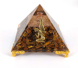 White Whale Amethyst Orgone Pyramid Energy Generator Reiki Healing Crystal Chakra With Gold Stand Feng Shui Pyramid