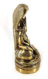 White Whale Lord Vishnu with Lakshmi Rest Upon Shesha Naag Brass Statue Religious Strength Sculpture Idol