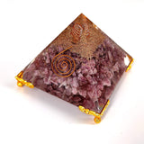 White Whale Orgone Pyramid Energy Generator Reiki Healing Crystal Chakra With Gold Stand Feng Shui Pyramid