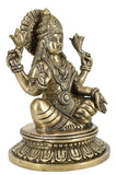 White Whale Brass Lakshmi Idol Hindu Lakshmi Goddess Statue Home Office Showpiece Décor