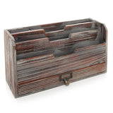 White Whale Expandable Wooden Desktop Mail Sorter with Pen & Pencil Drawer