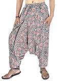 Whitewhale Mens Womens Cotton Printed Harem Pants Pockets Yoga Trousers Hippie