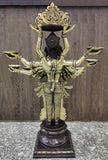 White Whale Brass DeepLaxmi statue with diya holder space - Welcome lady for positive energy- Deep Lakshmi sculpture - Deeplakshmi idol