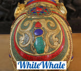 White Whale Brass Atiramaniya Devarha Gaja (Beautiful Divine Elephant) - Vehicle of Lord Indra - Semi-Precious Stones | Big Idol