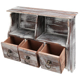 White Whale Wooden Wall-Mounted Organizer Shelf Rack/Wall Cabinet with Drawers & Metal Hooks