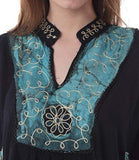 Whitewhale Womens Collar V Neck Rayon Kaftan Batik Poncho Kurti Top - Free Size