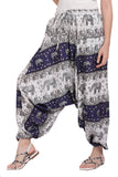 Whitewhale Mens & Women Rayon Elephant Printed  Harem Pants Pockets Yoga Trousers Hippie
