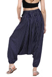 Whitewhale Mens Rayon Stripe Harem Pants Pockets Yoga Trousers Hippie