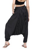 Whitewhale Mens Rayon Stripe Harem Pants Pockets Yoga Trousers Hippie