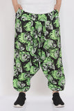 Whitewhale Mens Cotton Skull Printed Harem Pants Pockets Yoga Trousers Hippie