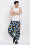 Whitewhale Mens Cotton Skull Printed Harem Pants Pockets Yoga Trousers Hippie