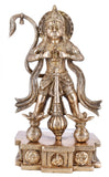 White Whale Lord Hanuman Brass Statue Religious Strength God Sculpture Idol