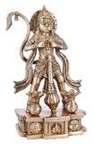 White Whale Lord Hanuman Brass Statue Religious Strength God Sculpture Idol