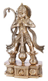 White Whale Lord Hanuman Brass Statue Religious Strength God Sculpture Idol