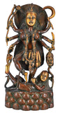 White Whale Maa Kali Brass Statue Religious Goddess Sculpture Idol Home Decor Figurine