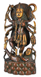 White Whale Maa Kali Brass Statue Religious Goddess Sculpture Idol Home Decor Figurine