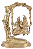 White Whale Shiva Parvati Ganesh Idol Shiv Parivar Brass Murti  jhula Statue Sculpture
