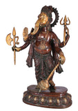 White Whale Brass Lord Ganesha Sitting On Lotus Statue Idol Home Decor Figurine