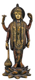 White Whale Brass Lord Vishnu Standing Religious Brass Statue Home Decor Figurine
