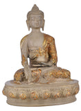 White Whale Brass Medicine Buddha Statue Murti for Home Decor Entrance Office Table Living Room Meditation Luck Gift Feng Shui