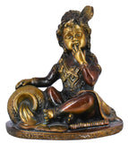 White Whale Little Krishna Idol India Hind Hindu God Brass Sculpture Makhan Krishna Statue Decor Gift