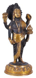 White Whale Brass Dhanmantri Hindu God Lord Vishnu Bhagwan Lord Vishnu Idol Statue Murti
