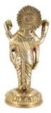 White Whale Brass Dhanmantri Hindu God Lord Vishnu Bhagwan Lord Vishnu Idol Statue Murti
