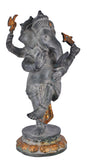 White Whale Brass Lord Ganesha Sitting On Lotus Statue Idol Home Decor Figurine