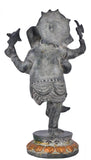 White Whale Brass Lord Ganesha Sitting On Lotus Statue Idol Home Decor Figurine