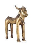 White Whale Finish Donkey Brass Showpiece Religious Strength Sculpture Idol