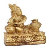 White Whale Makhan Krishna Statue Hindu God Figurine Flute Lover Solid Handmade Brass Sculpture Home Decor