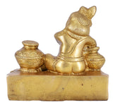 White Whale Makhan Krishna Statue Hindu God Figurine Flute Lover Solid Handmade Brass Sculpture Home Decor