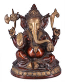 White Whale Brass Hindu God Lord Ganesha Bhagwan Lord Ganesha Idol Statue Murti