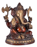 White Whale Brass Hindu God Lord Ganesha Bhagwan Lord Ganesha Idol Statue Murti