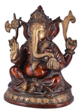 White Whale Brass Hindu God Lord Ganesha Bhagwan Lord Ganesha Idol Statue Murti