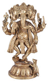 White Whale Brass Hindu God Lord Ganesha Bhagwan Lord Ganesha Idol Statue Murti