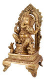 White Whale Brass Hindu God Lord Ganesha Bhagwan Lord Ganesha Idol Statue Murti