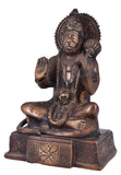 White Whale Brass Hindu God Bajrangbali Bhagwan Hanuman Idol Statue Murti
